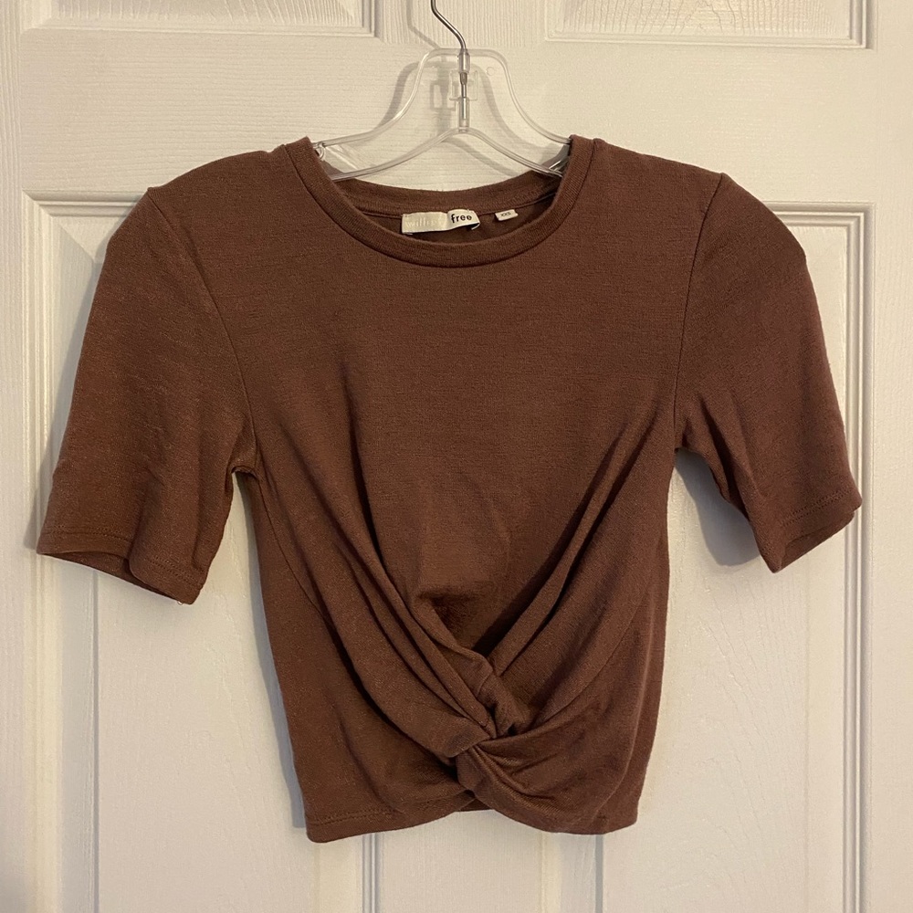 Aritzia Wilfred Free XXS Twist Cropped T-shirt
